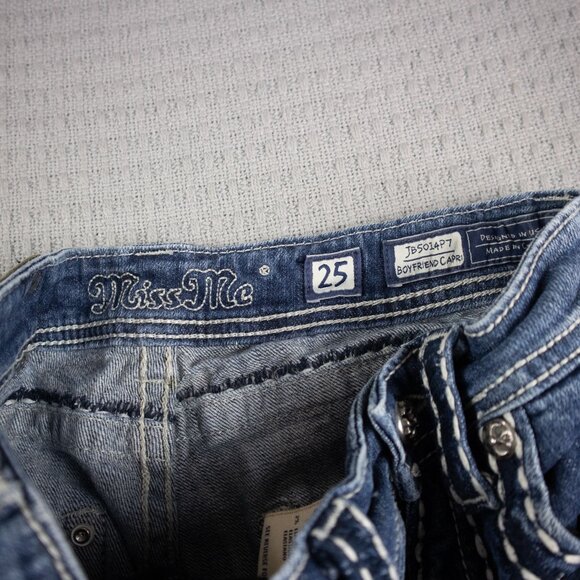MissMe Boyfriend Capri Denim Jeans 25W - Picture 6 of 8